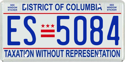 DC license plate ES5084