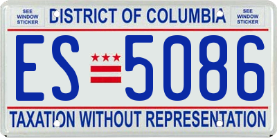 DC license plate ES5086