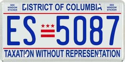 DC license plate ES5087
