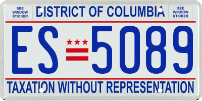 DC license plate ES5089