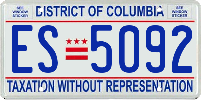 DC license plate ES5092