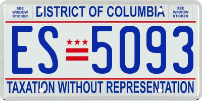 DC license plate ES5093