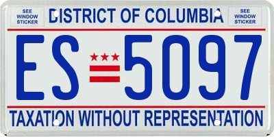 DC license plate ES5097