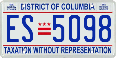 DC license plate ES5098