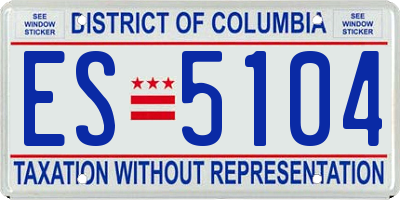 DC license plate ES5104