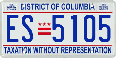 DC license plate ES5105