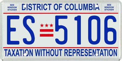 DC license plate ES5106