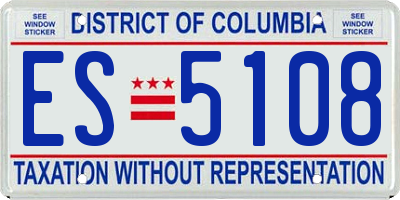 DC license plate ES5108