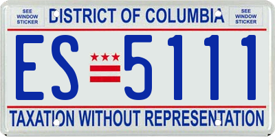 DC license plate ES5111