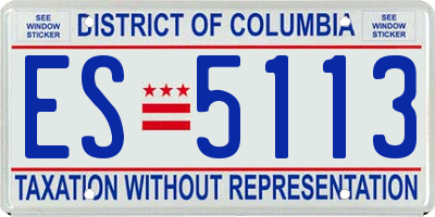 DC license plate ES5113