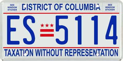 DC license plate ES5114