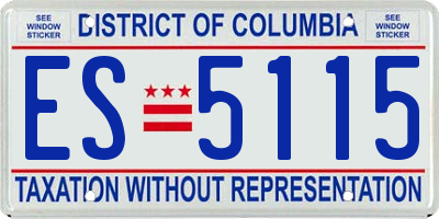 DC license plate ES5115
