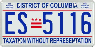DC license plate ES5116