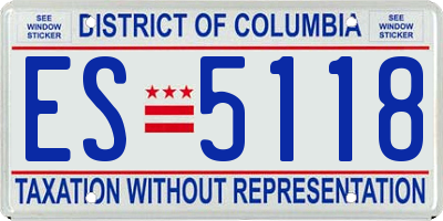 DC license plate ES5118