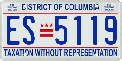 DC license plate ES5119