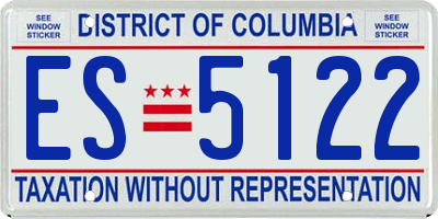 DC license plate ES5122