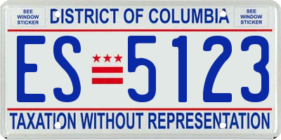 DC license plate ES5123
