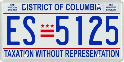 DC license plate ES5125