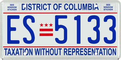 DC license plate ES5133