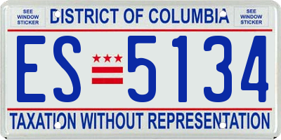 DC license plate ES5134
