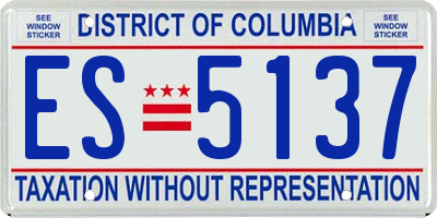 DC license plate ES5137