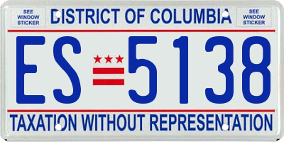 DC license plate ES5138