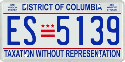 DC license plate ES5139