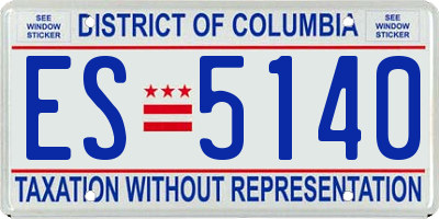 DC license plate ES5140