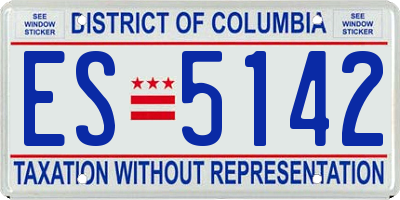 DC license plate ES5142