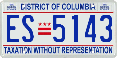 DC license plate ES5143