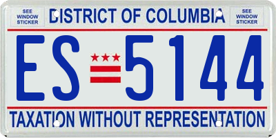 DC license plate ES5144