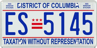 DC license plate ES5145