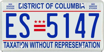DC license plate ES5147