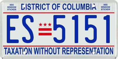 DC license plate ES5151