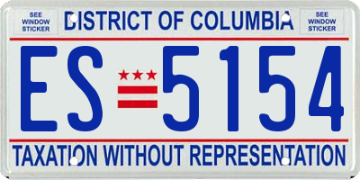 DC license plate ES5154