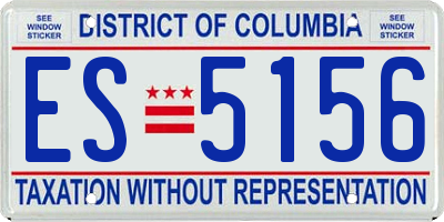 DC license plate ES5156