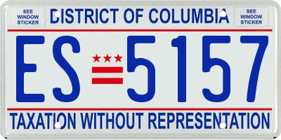 DC license plate ES5157