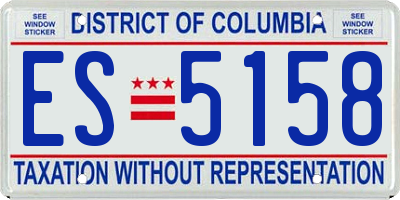 DC license plate ES5158