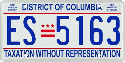 DC license plate ES5163