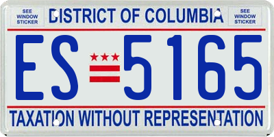 DC license plate ES5165