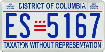 DC license plate ES5167
