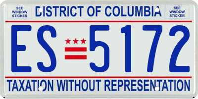DC license plate ES5172