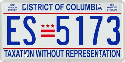 DC license plate ES5173