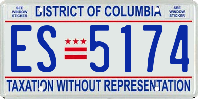 DC license plate ES5174