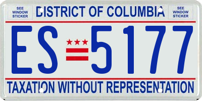 DC license plate ES5177