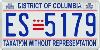 DC license plate ES5179
