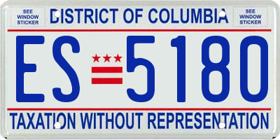 DC license plate ES5180