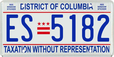 DC license plate ES5182
