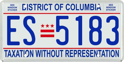 DC license plate ES5183