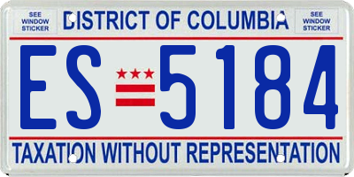 DC license plate ES5184